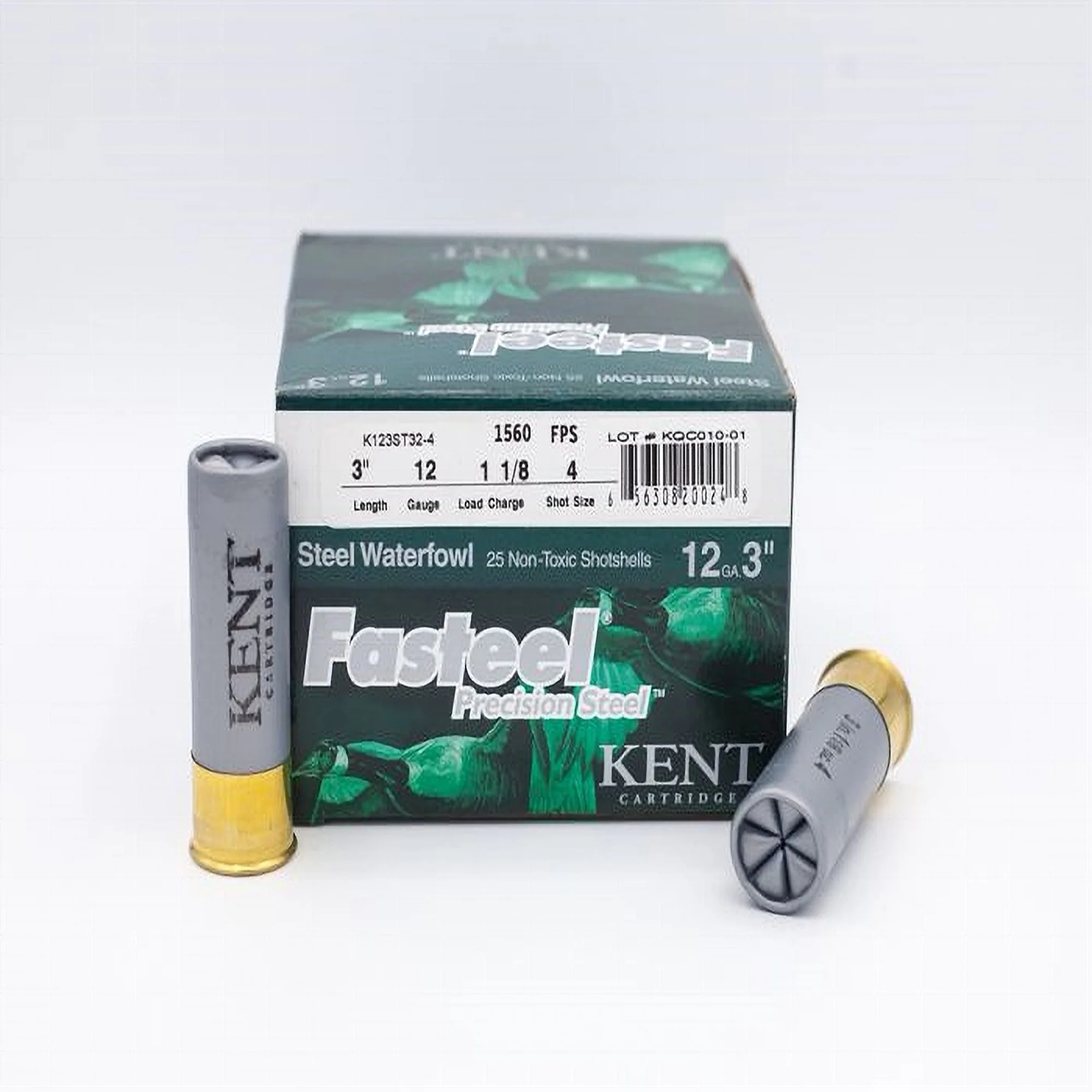 Kent Fasteel 12 Gauge 3in #4 1 1/8oz Waterfowl Shotshells - 25 ROUNDS
