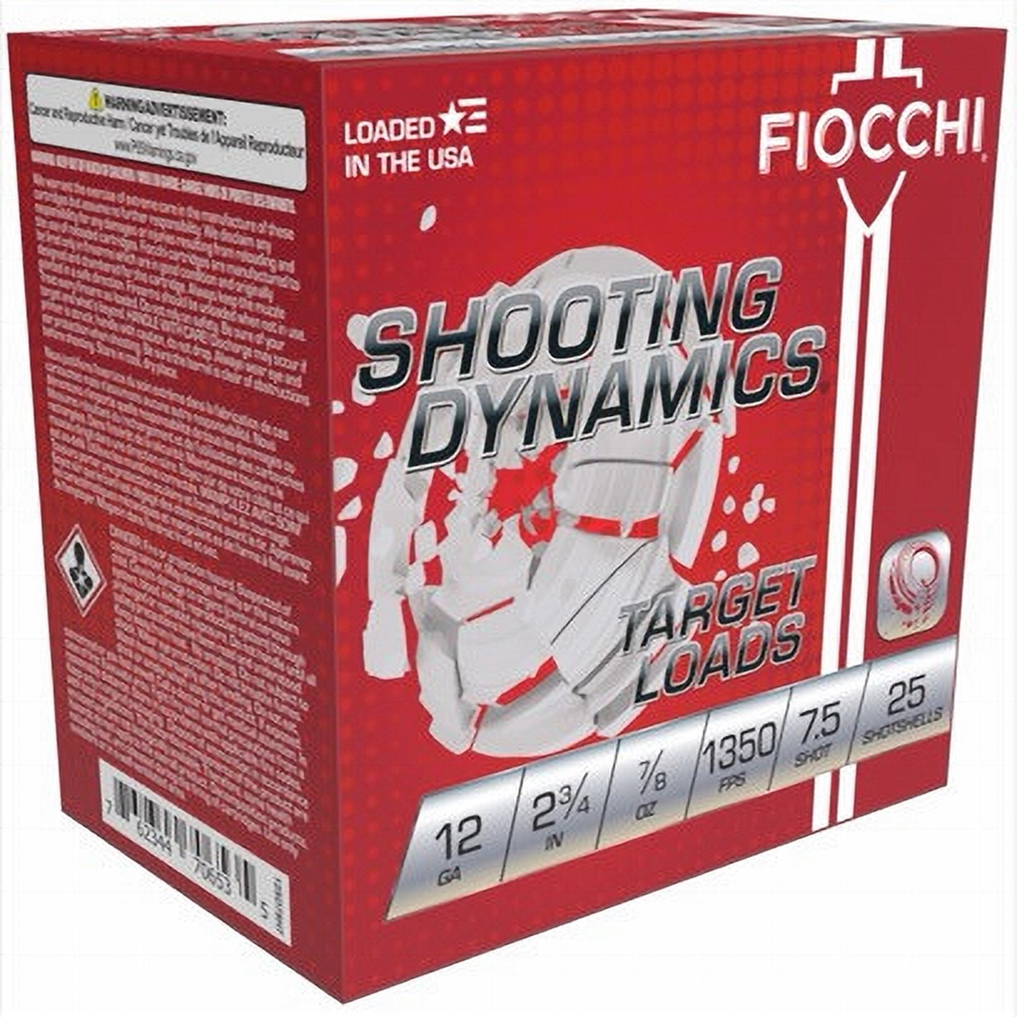 Fiocchi 12 GA 2-3/4'' #7.5 Shot 7/8oz Target Load