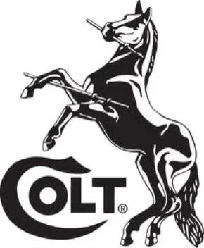 A unicorn rearing up on its hind legs with a horn on its forehead, next to the word 'COLT' in bold letters.
