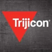Trijicon logo with a red downward triangle and the word 'Trijicon' on a gray background