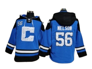 Indianapolis Colts #56 Quenton Nelson Throwback Hoodies Blue