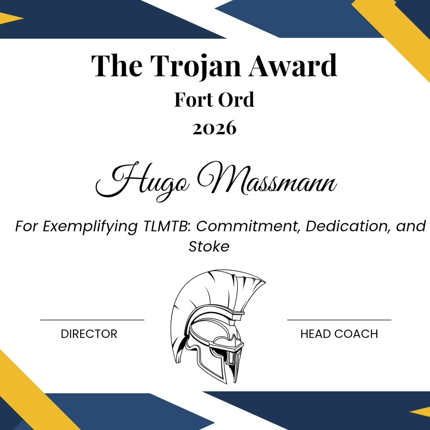 Our first Trojan Award of the season goes to Hugo M! 

Even while recovering from injury this winter, Hugo SHOWED UP for practices and  @norcalleague races, volunteering to help wherever needed.

We are super impressed with his stoke, resilience,  an
