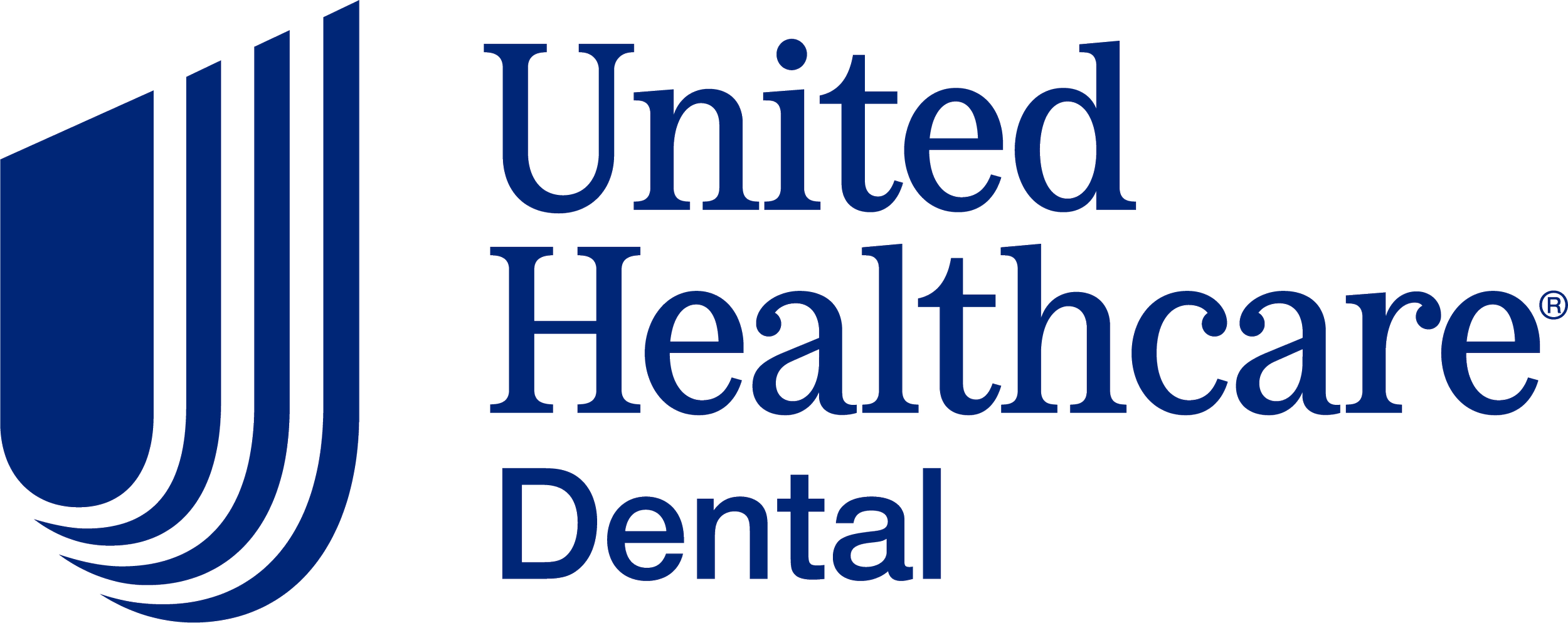 United Healthcare Dental logo with stylized blue emblem and text.