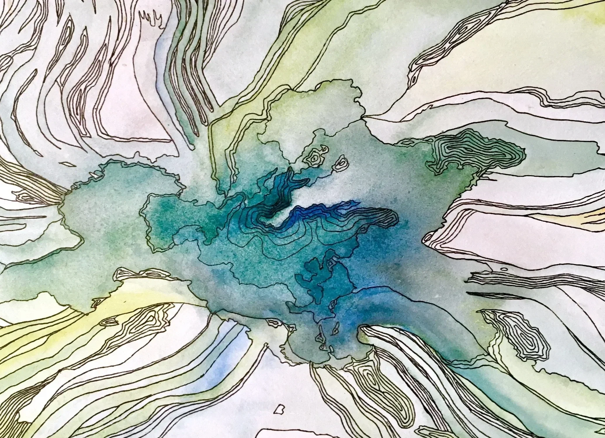 Cambrian Explosion (2019, watercolor)