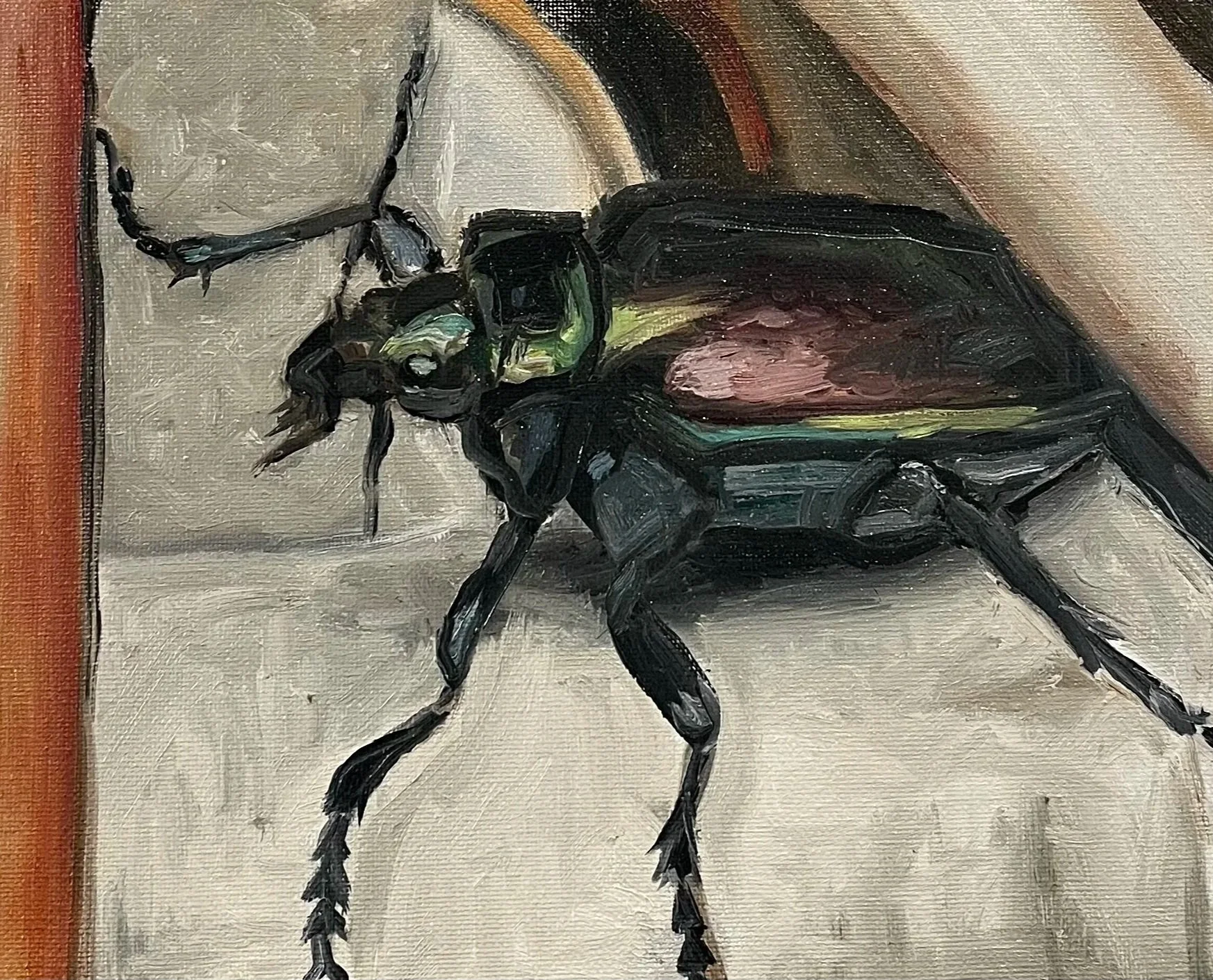 Beetle study (2025, oil)