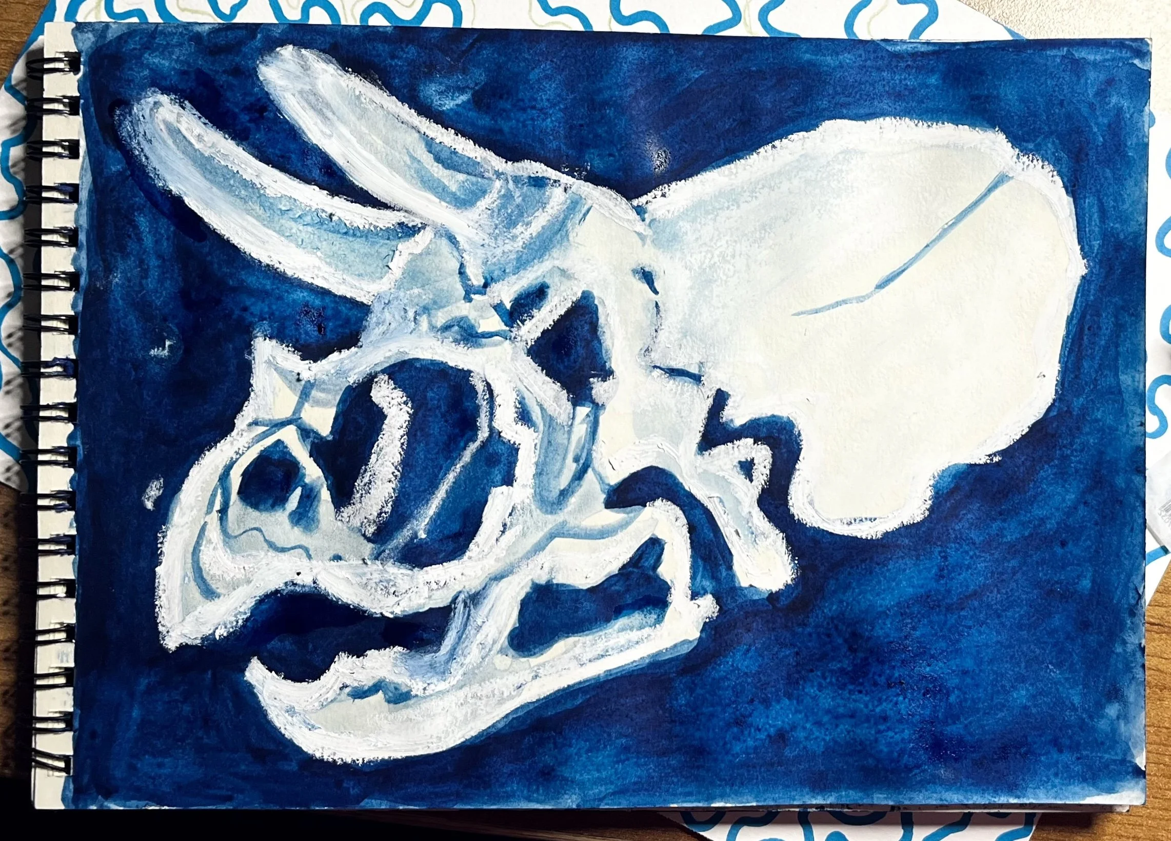 Triceratops (2024, oil pastel)