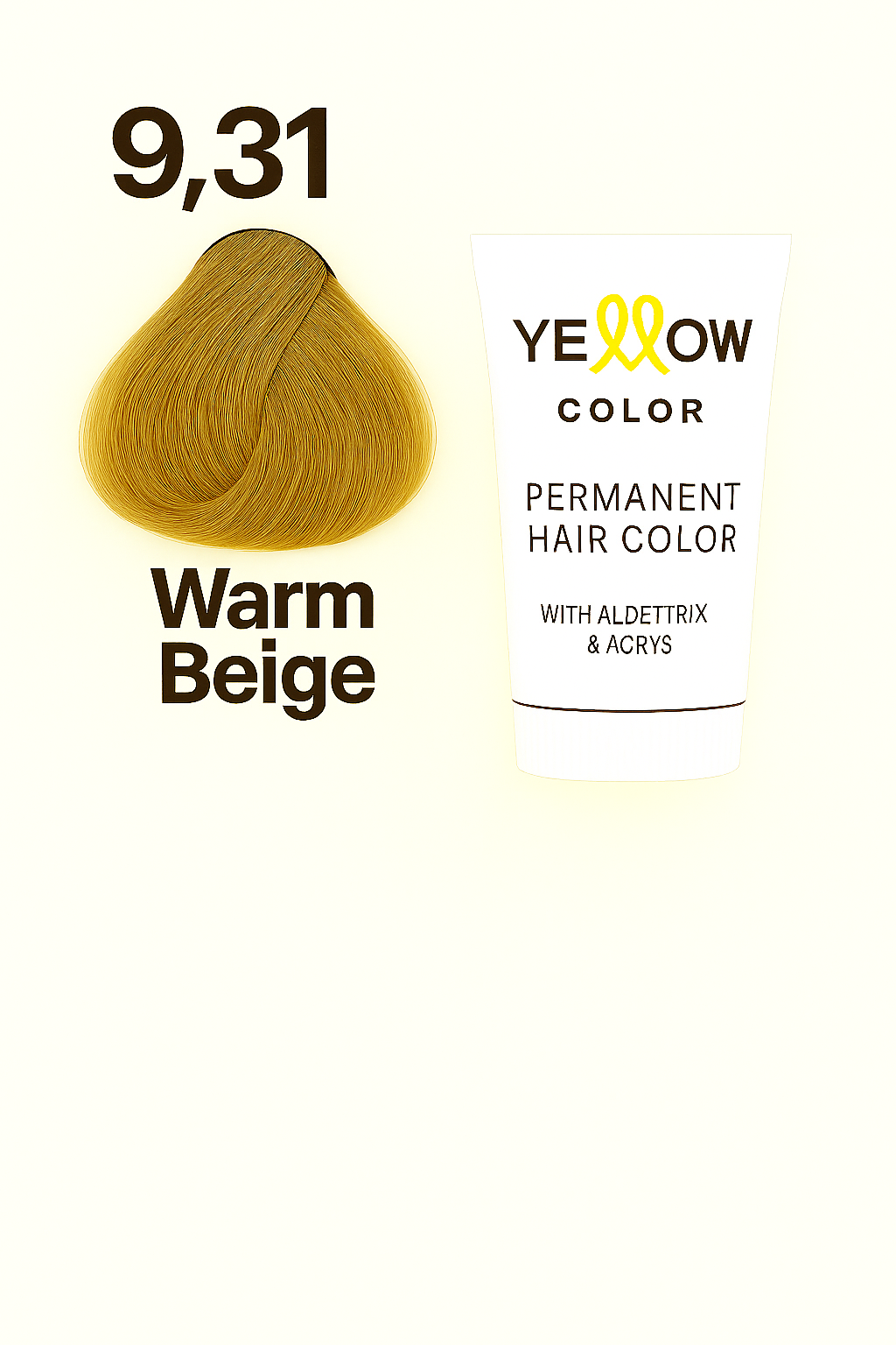 ALFAPARF YELLOW COLOR 9.31 - VERY LIGHT GOLDEN ASH  BLONDE  3.5 OZ