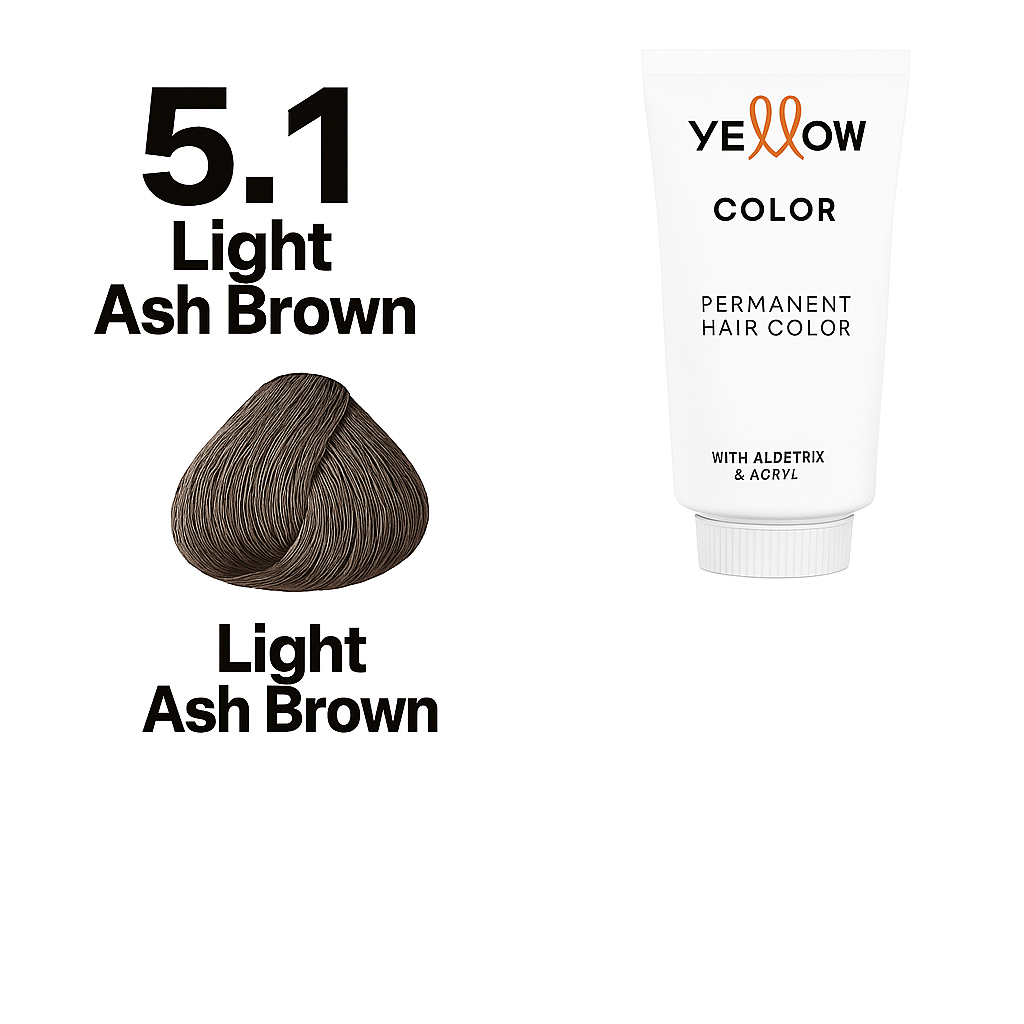 ALFAPARF YELLOW COLOR 5.1 - LIGHT ASH BROWN 3.5 OZ