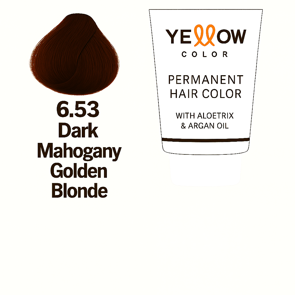 ALFAPARF YELLOW COLOR 6.53 - DARK MAHOGANY GOLDEN BLONDE 3.5 OZ