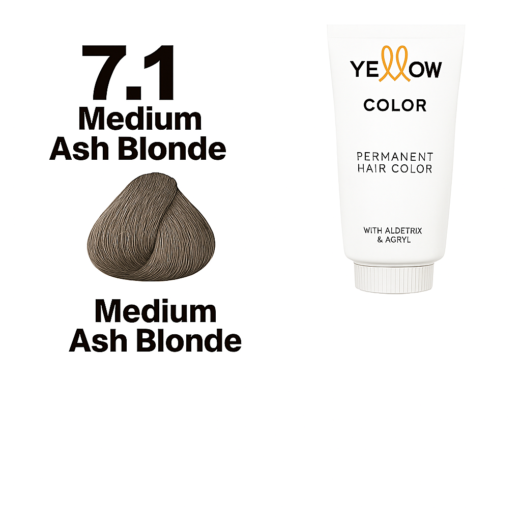 ALFAPARF YELLOW COLOR 7.1 - MEDIUM ASH BLONDE 3.5 OZ