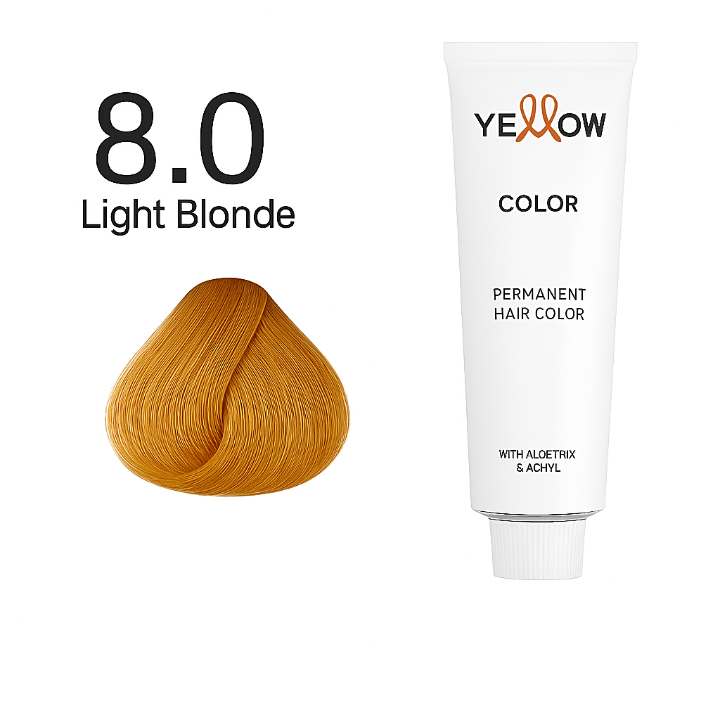 ALFAPARF YELLOW COLOR 8.0 - LIGHT NATURAL BLONDE 3.5 OZ.