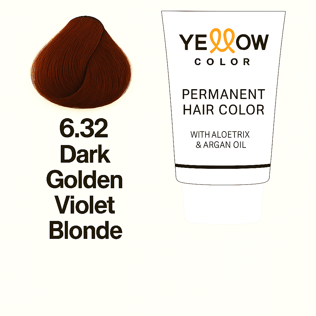 ALFAPARF YELLOW COLOR 6.32 - DARK GOLDEN VIOLET BLONDE 3.5 OZ