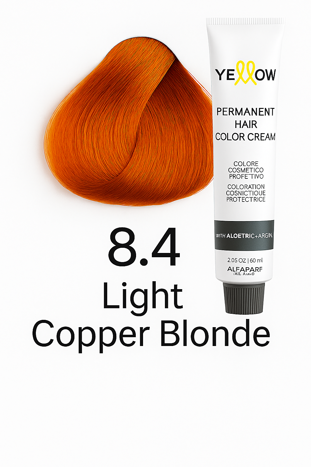 ALFAPAR YELLOW COLOR 8.4 - LIGHT COPPER BLONDE 3.5 OZ