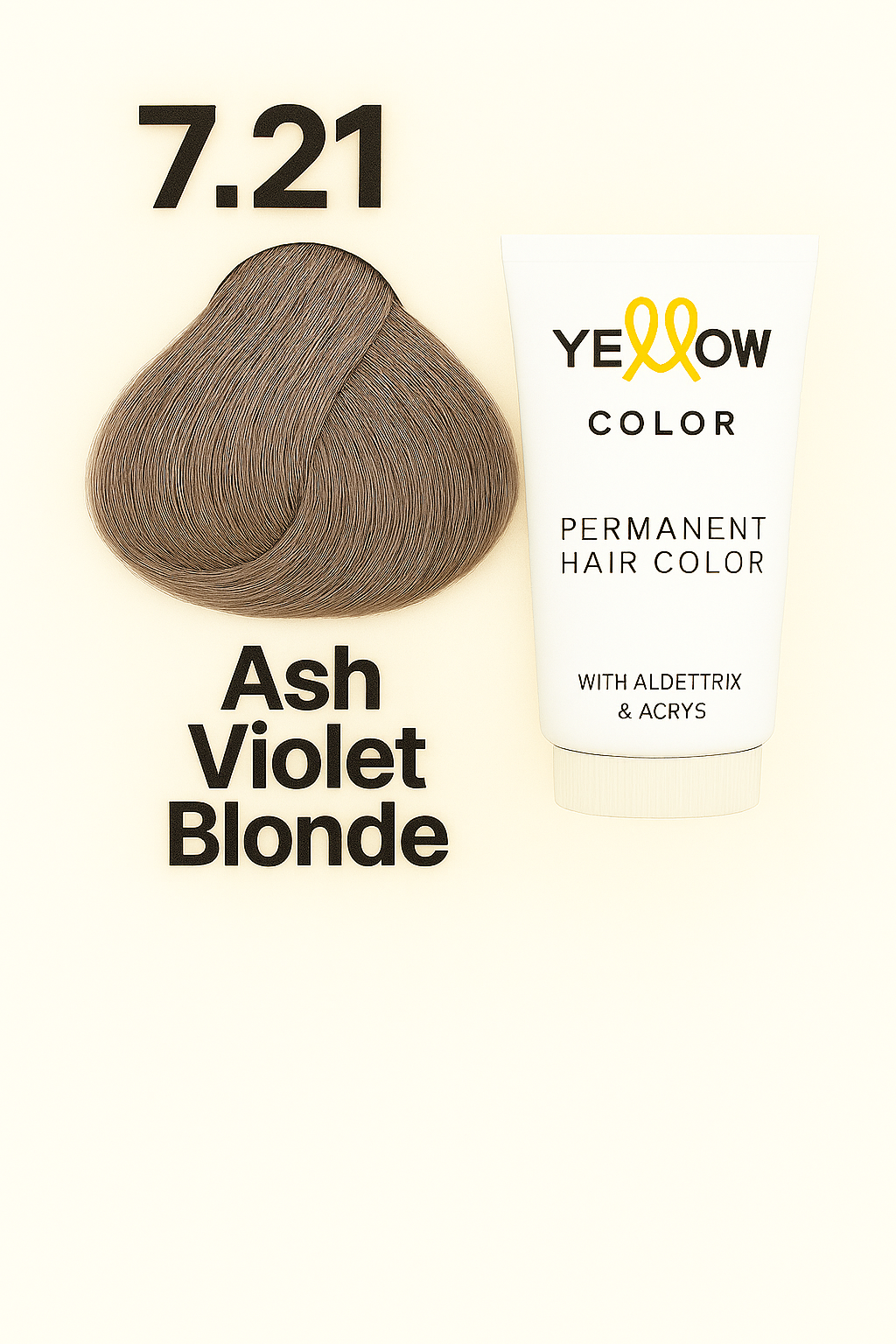ALFAPARF YELLOW COLOR 7.21 - MEDIUM VIOLET ASH BLONDE 3.5 OZ