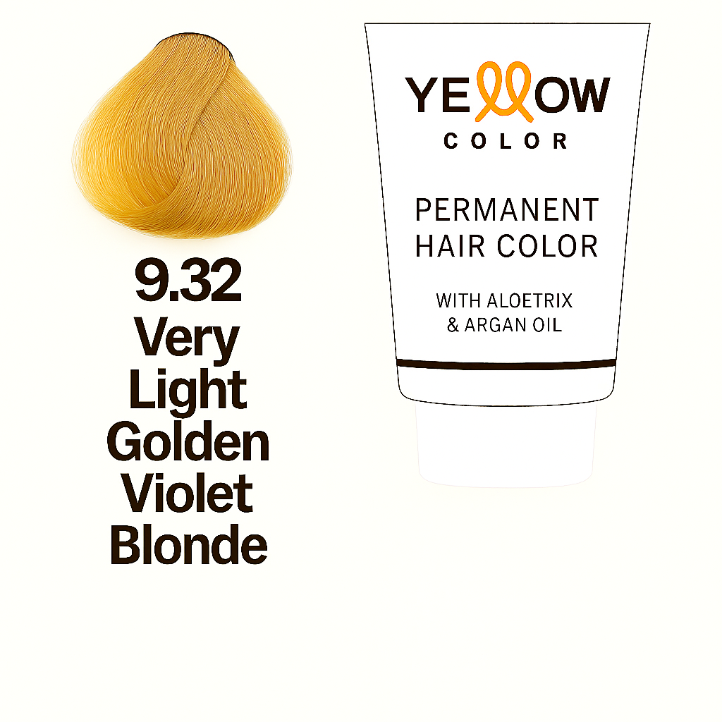 ALFAPARF YELLOW COLOR 9.32 - VERY LIGHT GOLDEN VIOLET BLONDE 3.5 OZ