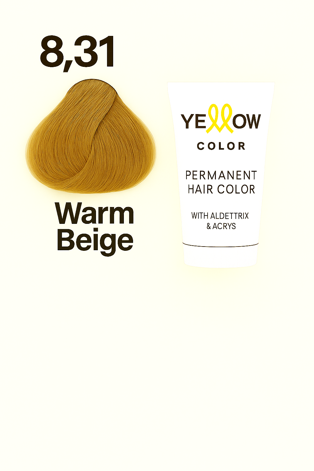 ALFAPARF YELLOW COLOR 8.31 -LIGHT GOLDEN ASH BLONDE 3.5 OZ