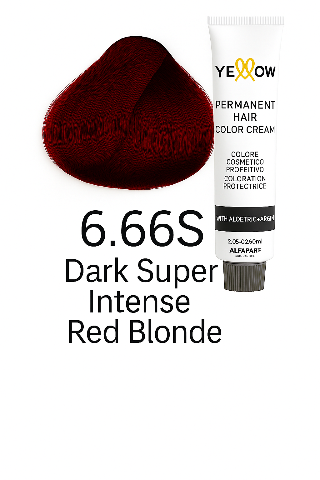 ALFAPAR YELLOW COLOR 6.66S -DARK SUPER INTENSE RED BLONDE 3.5 OZ