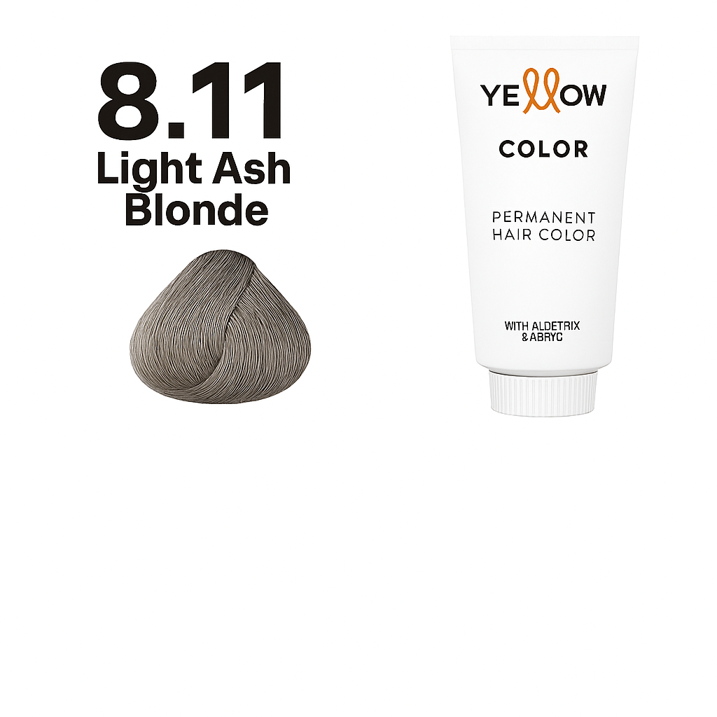 ALFAPAR YELLOW COLOR 8.11 - LIGHT INTENSE ASH BLONDE 3.5 OZ