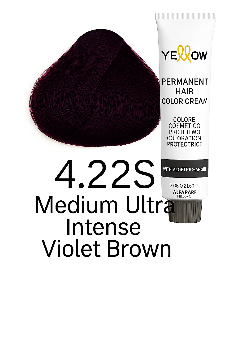 ALFPARF YELLOW COLOR 4.22S - MEDIUM ULTRA INTENSE VIOLET BRWON 3.5 OZ
