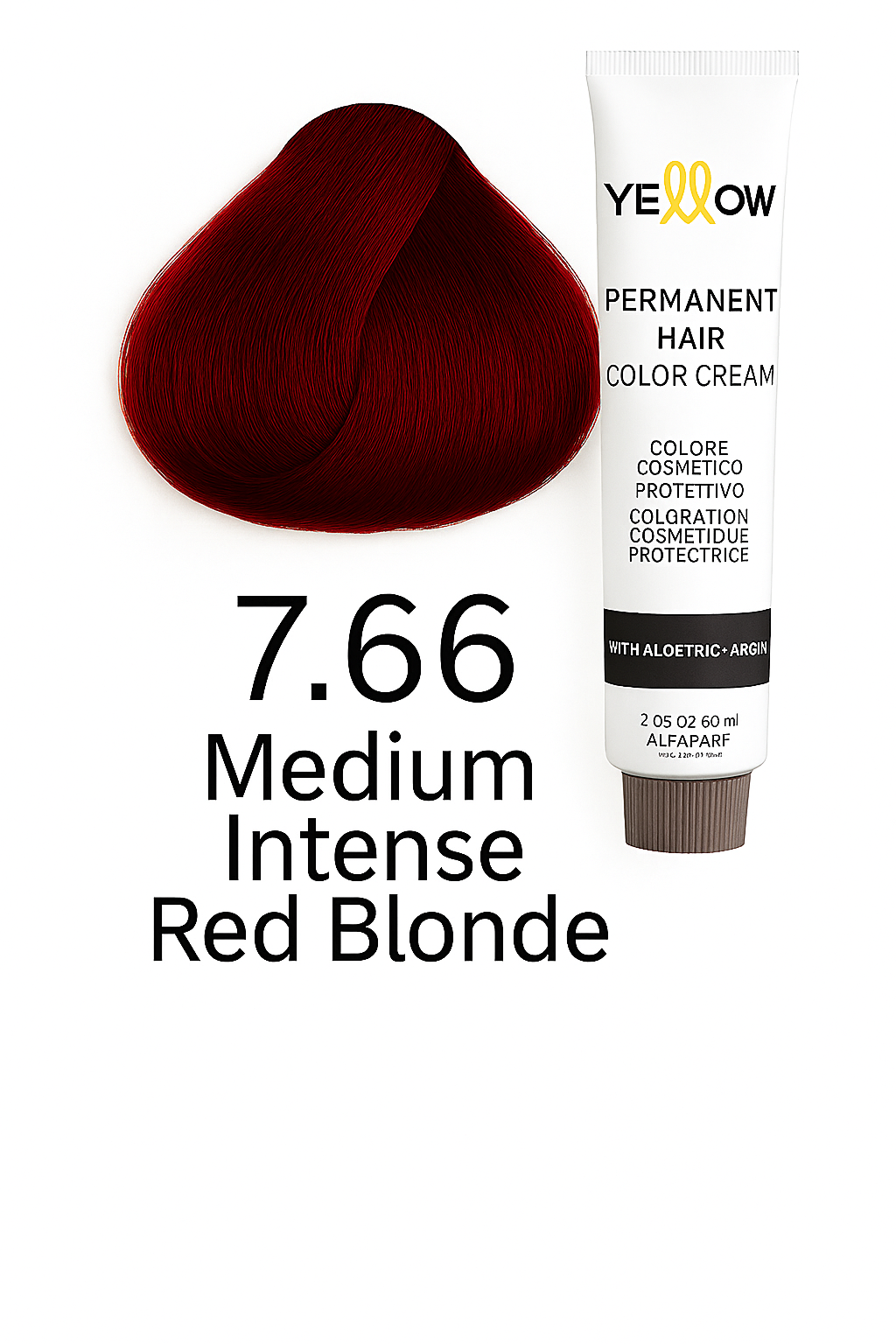 ALFAPARF YELLOW COLOR 7.66 - MEDIUM INTENSE RED BLONDE 3.5 OZ