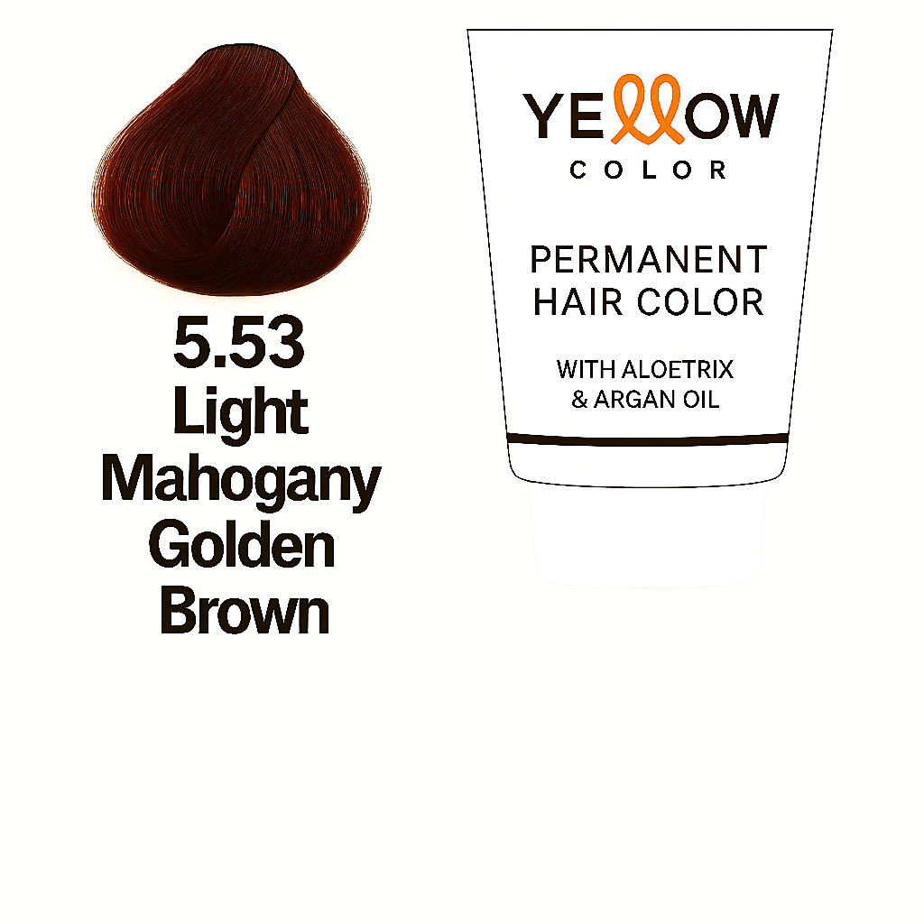 ALFAPARF YELLOW COLOR 5.53 - LIGHT MAHOGANY GOLDEN BROWN 3.5 OZ