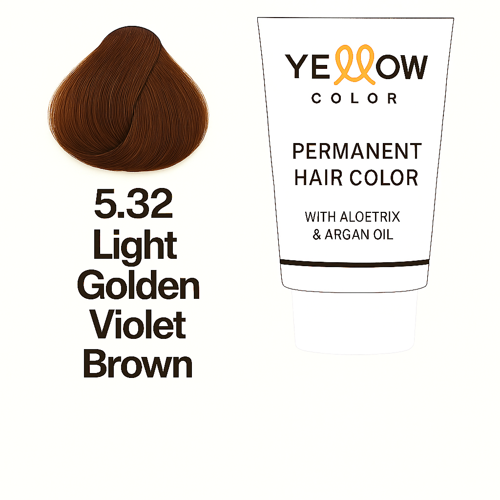 ALFAPARF YELLOW 5.32 - LIGHT GOLDEN VIOLET BROWN 3.5 OZ