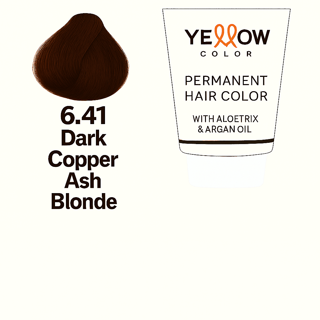 ALFAPARF YELLOW COLOR 6.41 - DARK COPPER ASH BLONDE 3.5 OZ
