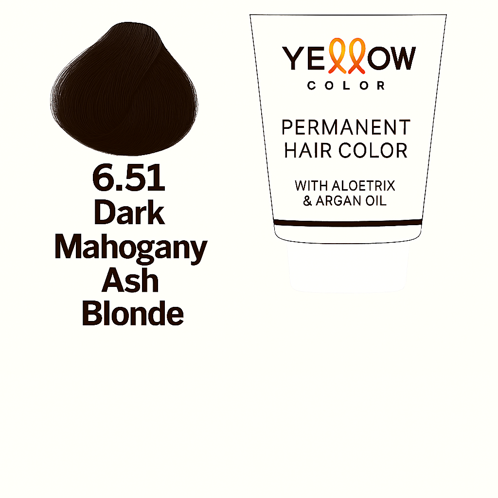 ALFAPARF YELLOW COLOR 6.51 -  DARK MAHOGANY ASH BLONDE 3.5 OZ