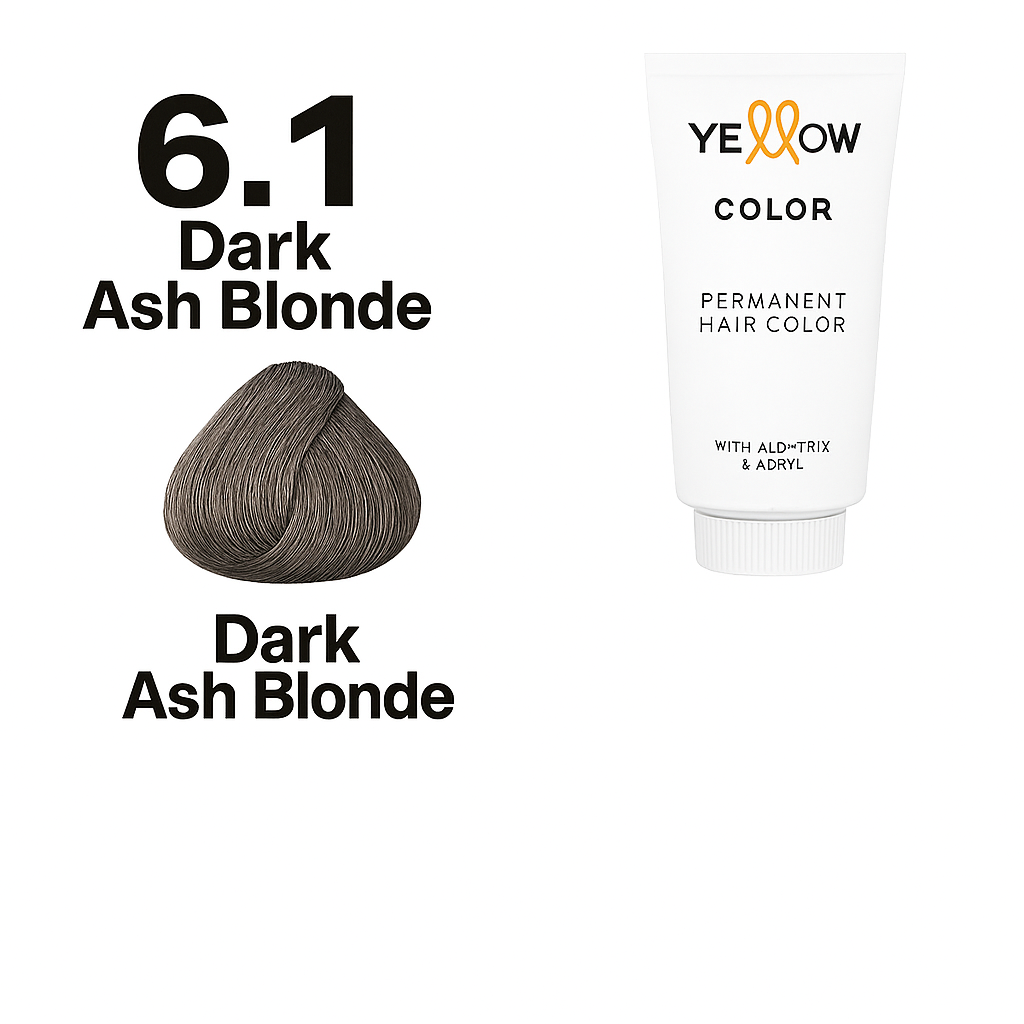ALFAPARF YELLOW COLOR 6.1 - DARK ASH BLONDE 3.5 OZ