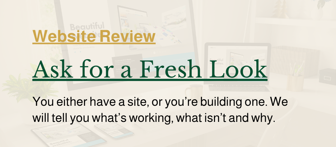 Ask for a Fresh Look — 60-minute website review covering content clarity, brand alignment, usability, and user experience for small business websites.