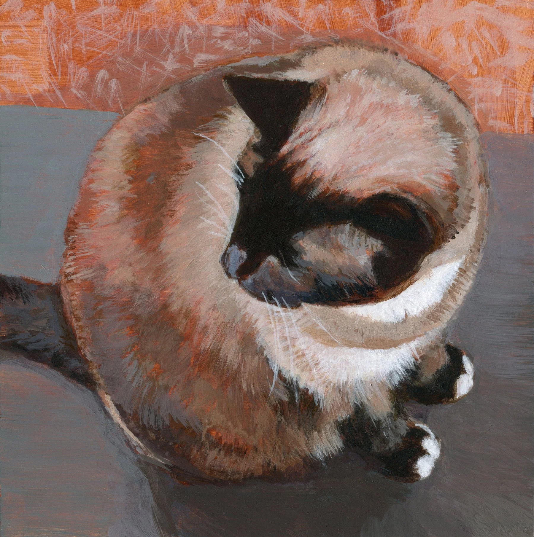 painting of a siamese cat