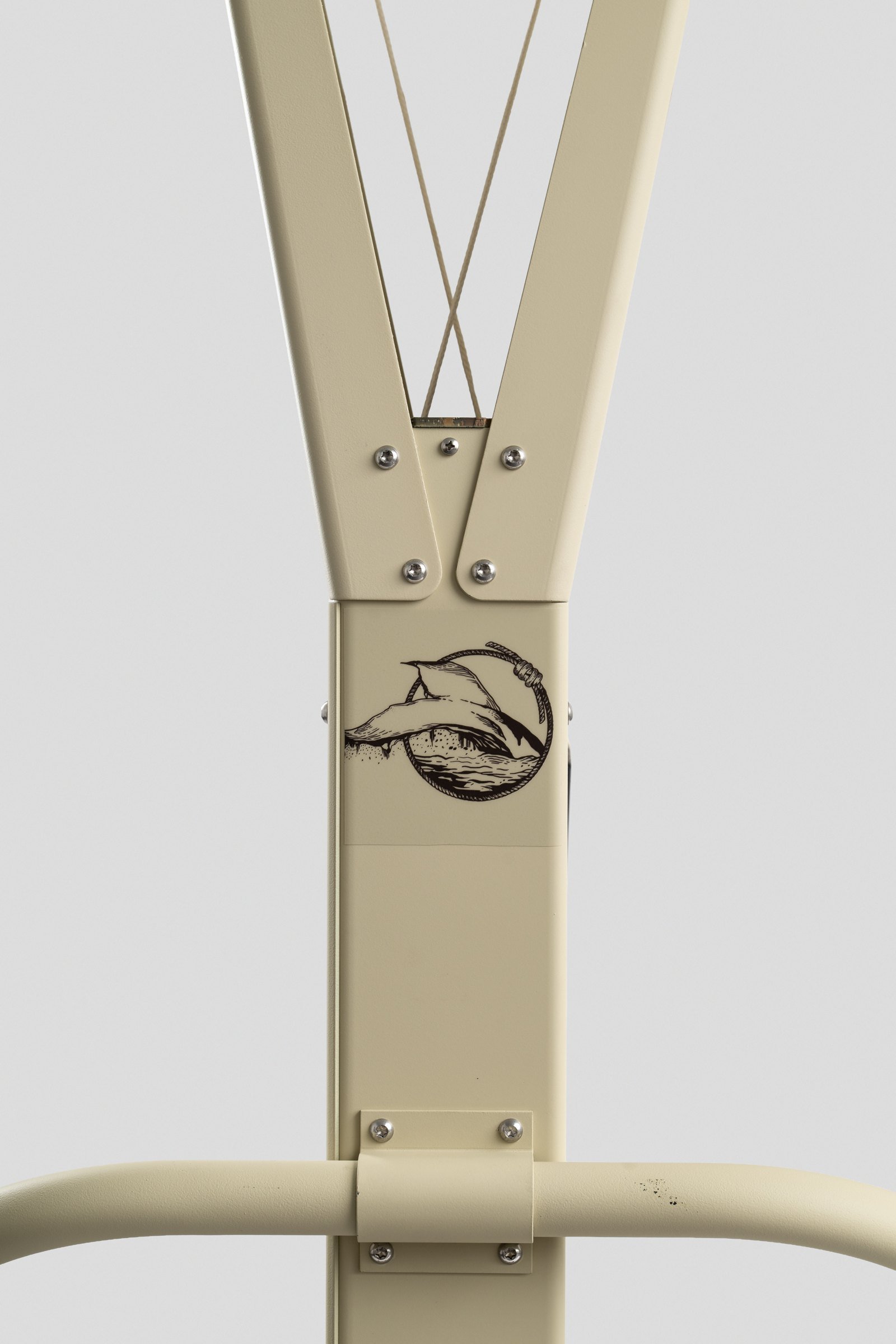 Big Fish emblem on the cream SkiErg frame