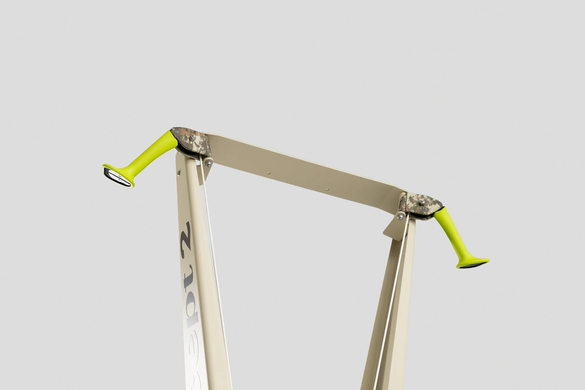 Wide view of the SkiErg upper crossbar and handles