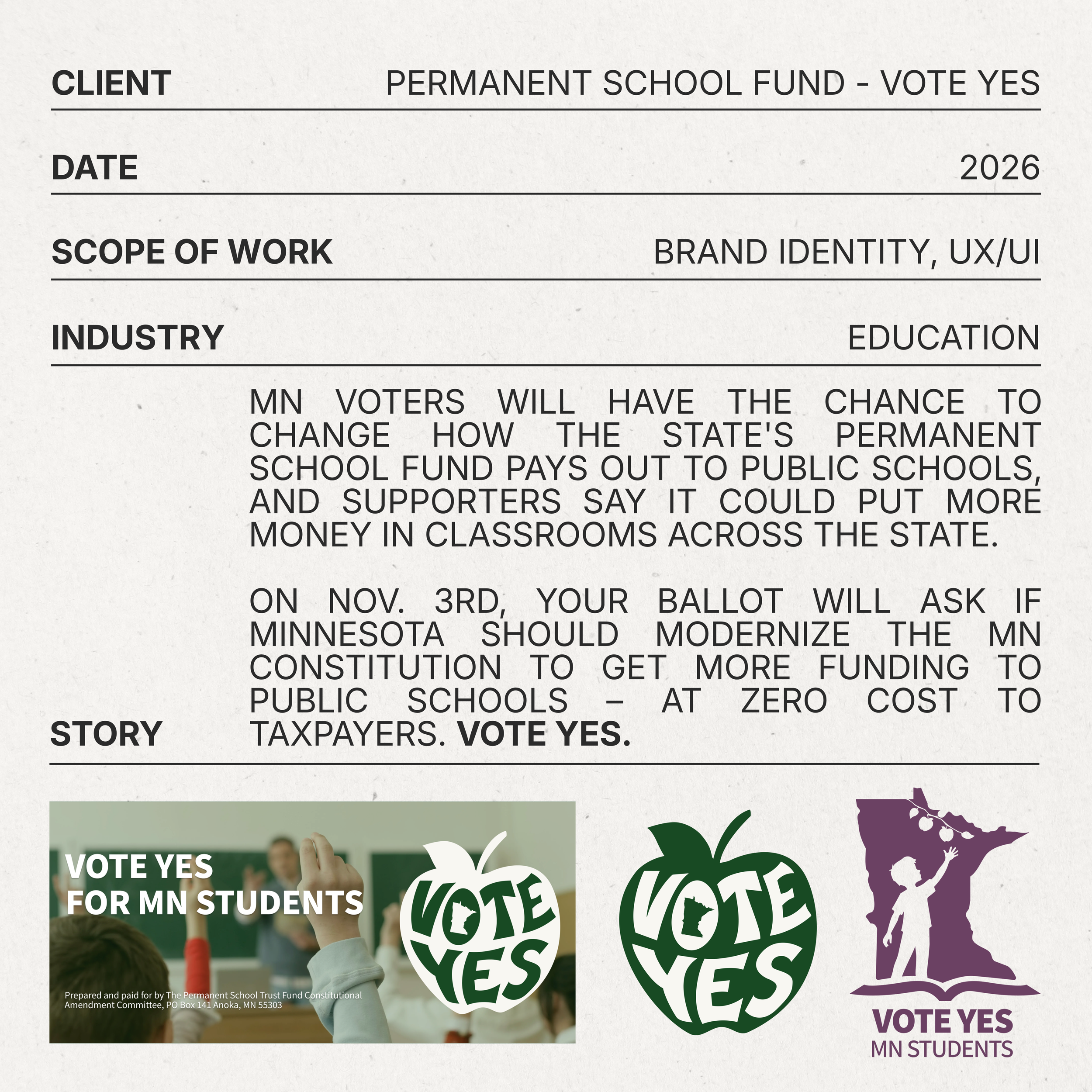 Minnesota Permanent School Fun - Vote Yes