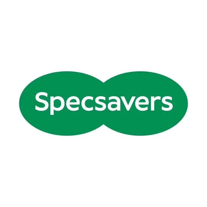 Logo of Specsavers with green overlapping ovals and white text