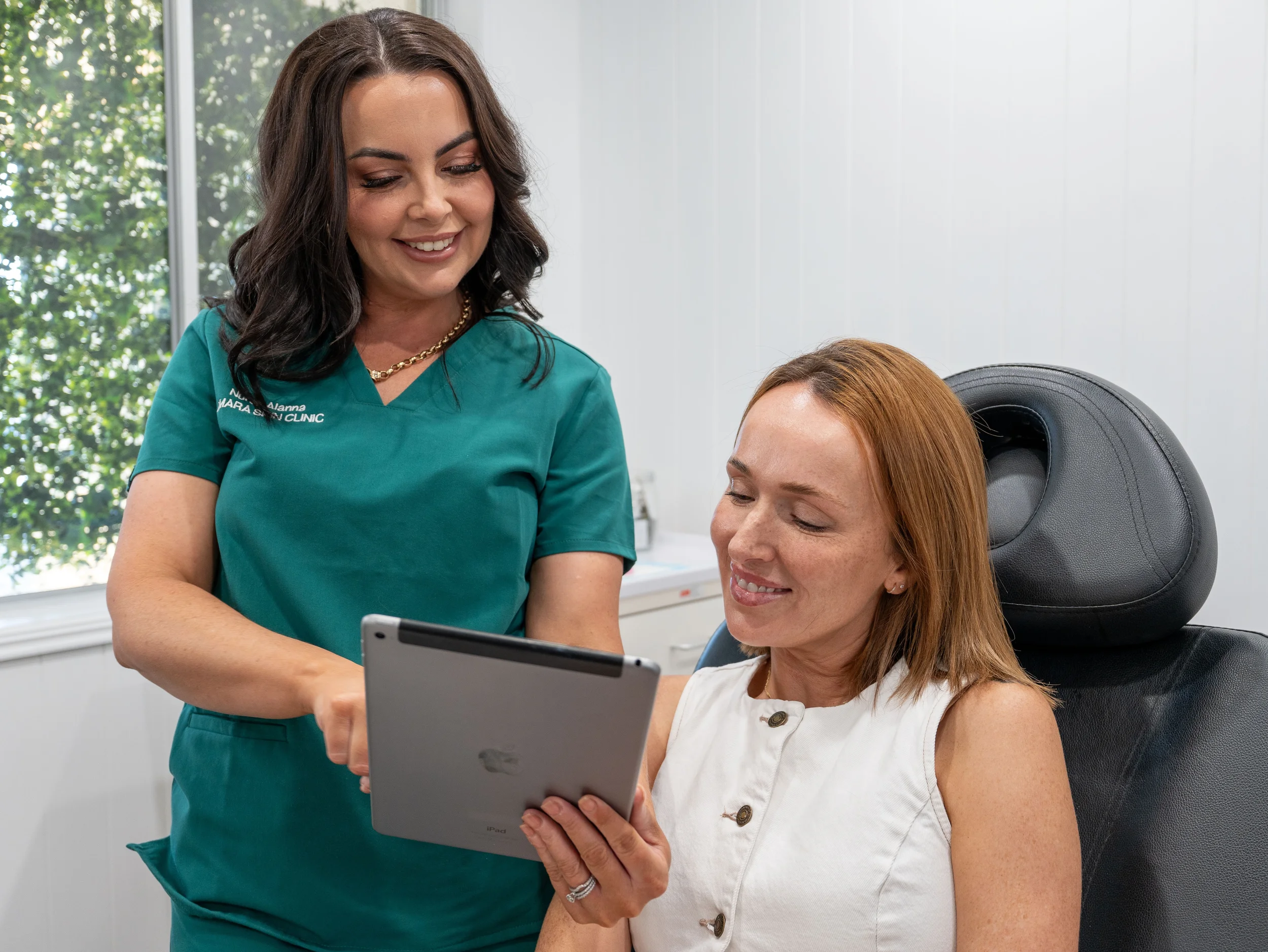 Nurse consulting with a client at Amara Skin Clinic