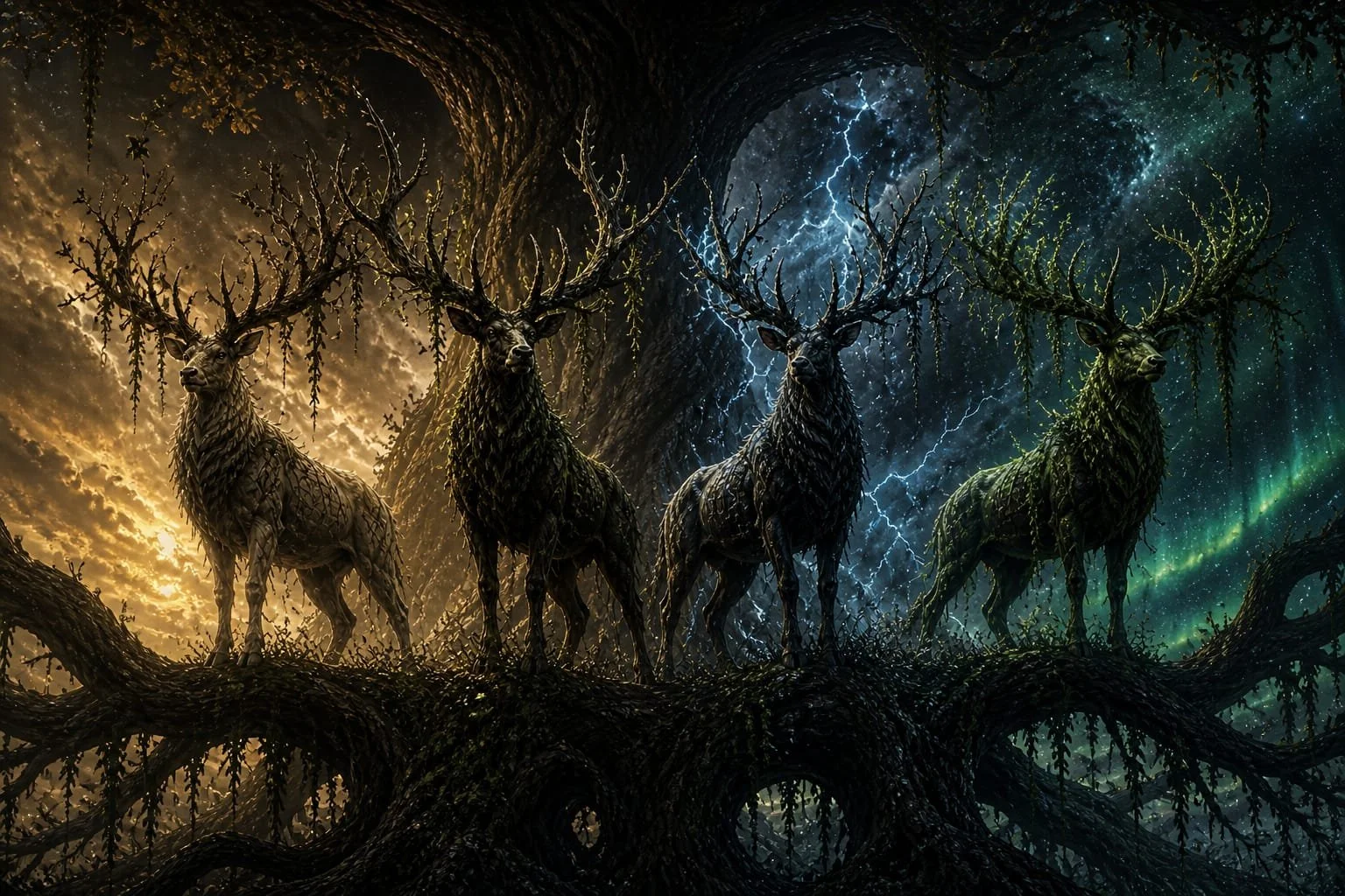Dáinn, Dvalinn, Duneyrr, and Duraþrór: The Stags Who Feed the World