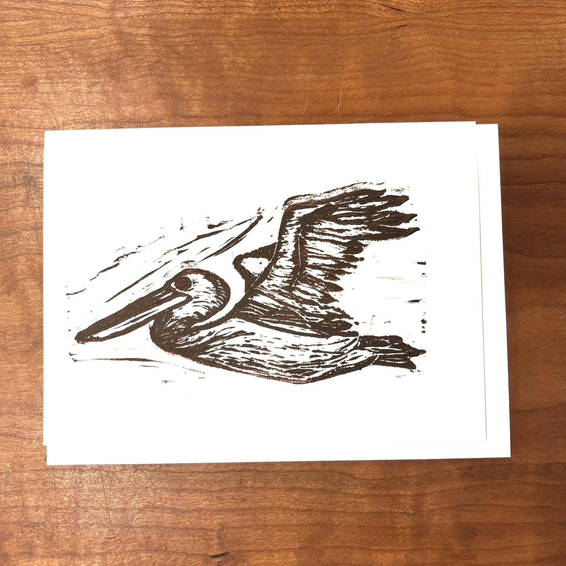Pelican 5x7 Block Print Card