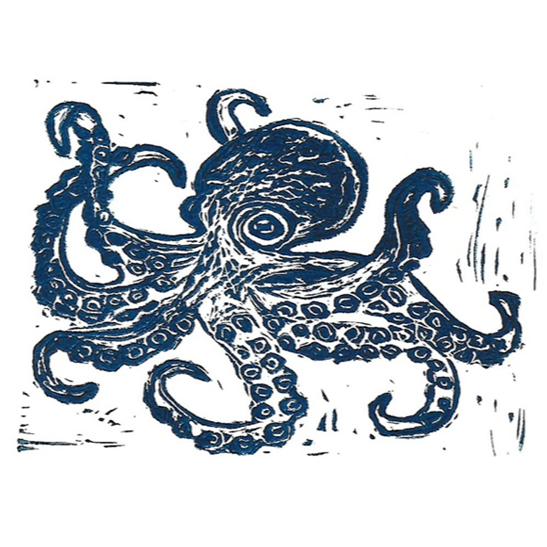 5x7 Block Print Cards - Water Collection