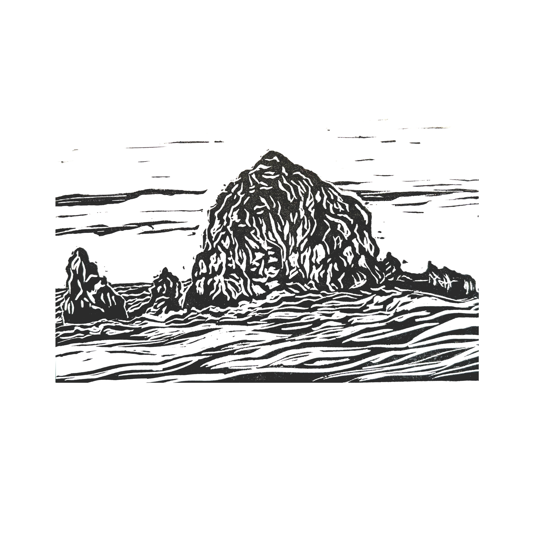 5x7 Block Print Cards - Water Collection