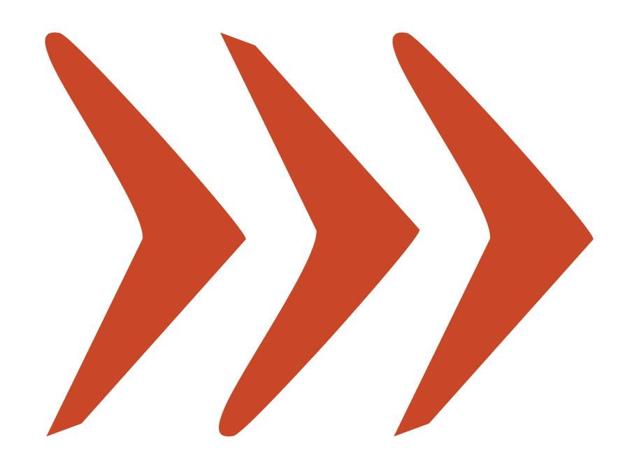 Three orange arrow symbols pointing to the right on a black background.