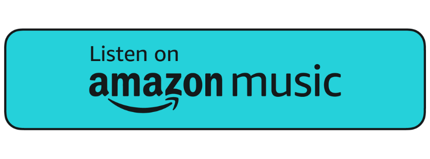 Amazon Music logo with a blue background and black text that says "Listen on amazon music".