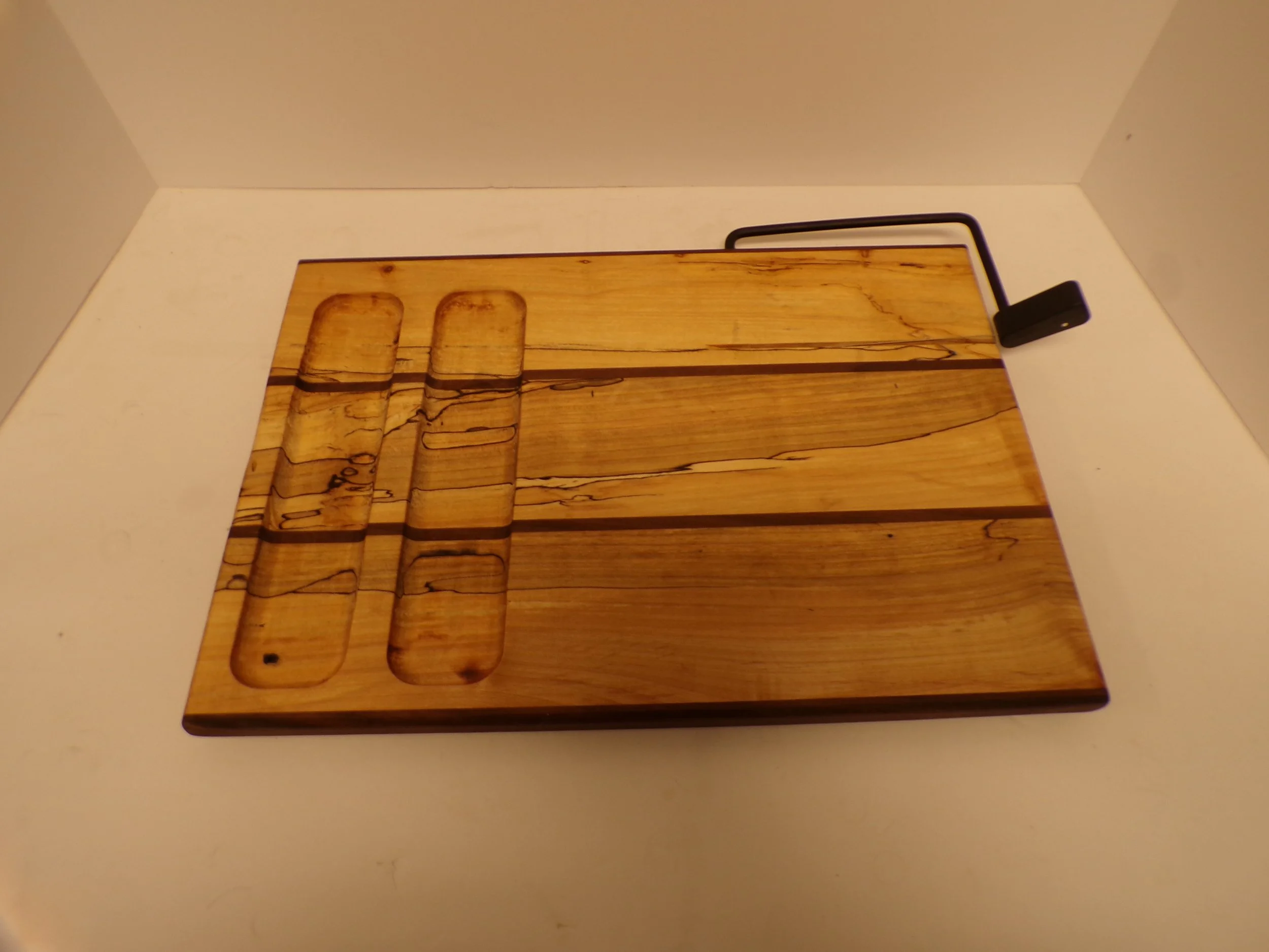 Hand Crafted Splatted Maple Wire Cheese Slicer with Grooves