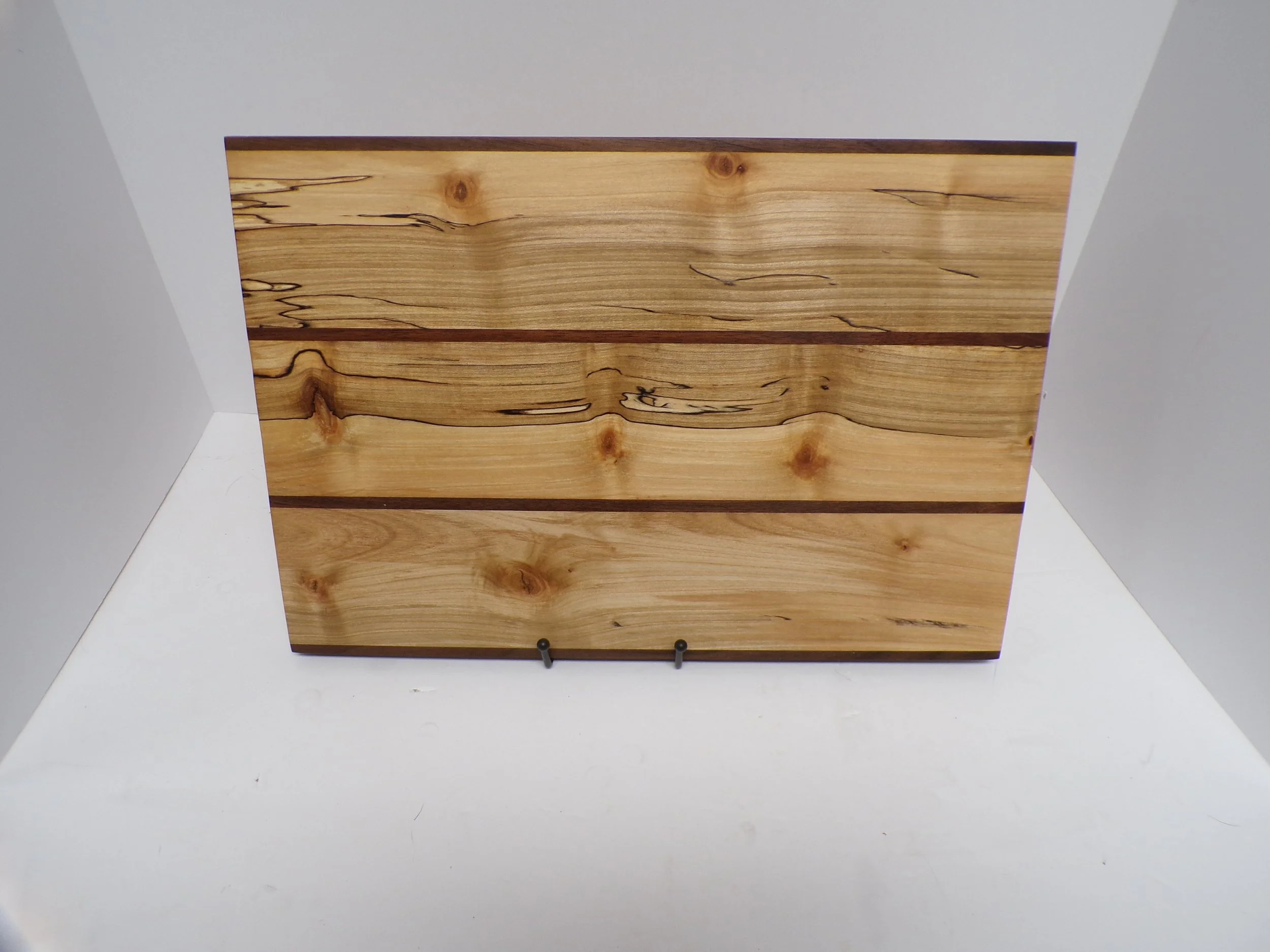 Hand Crafted Spalted Maple with Walnut Stripes Cutting Board/Serving Tray