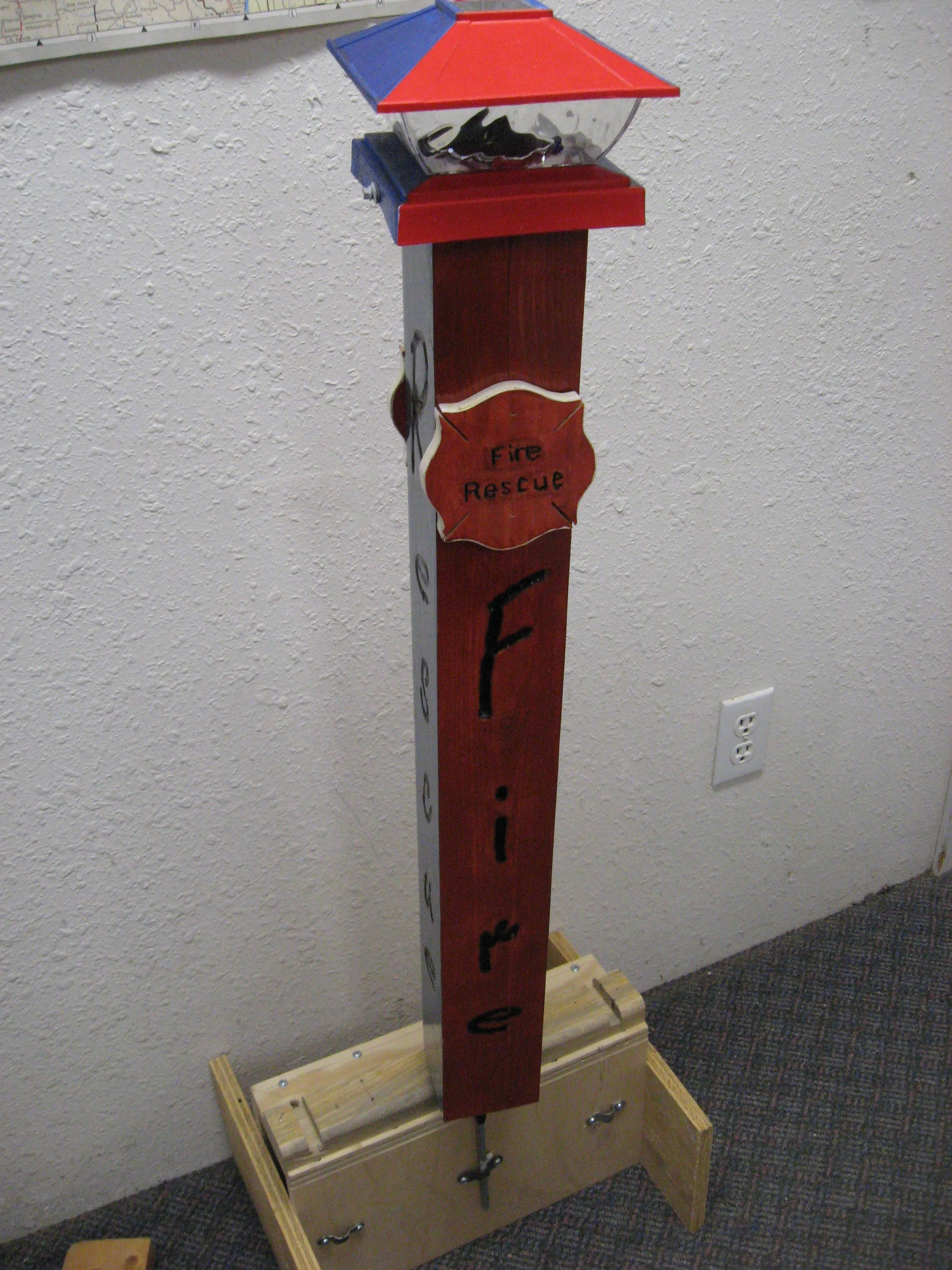 Hand Made Solar Lamp Post Fire/Rescue