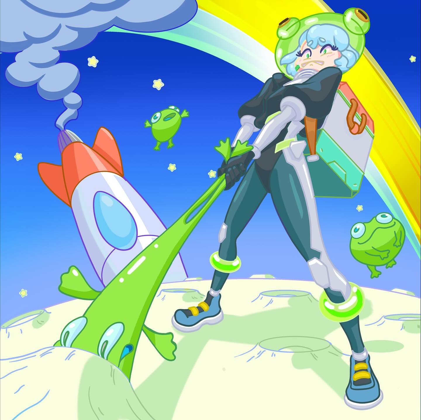 landing troubles 🫠😵&zwj;💫

✏️: @squifgar @allisontyano 

#space #ship #alien #frog #anime