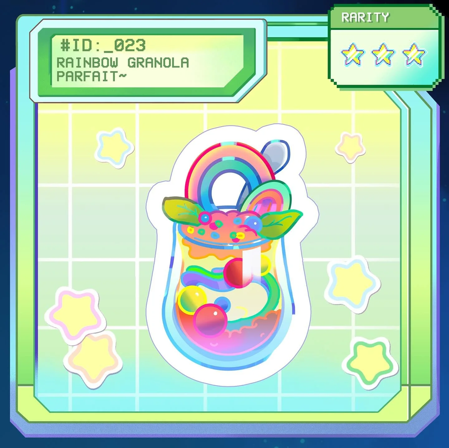 MISSION LOG: 023 RAINBOW GRANOLA PARFAIT

Type: Fruity, Crunchy, Fresh

✏️: @allisontyano @paluumin 

#breakfast #snack #explore #food #sticker