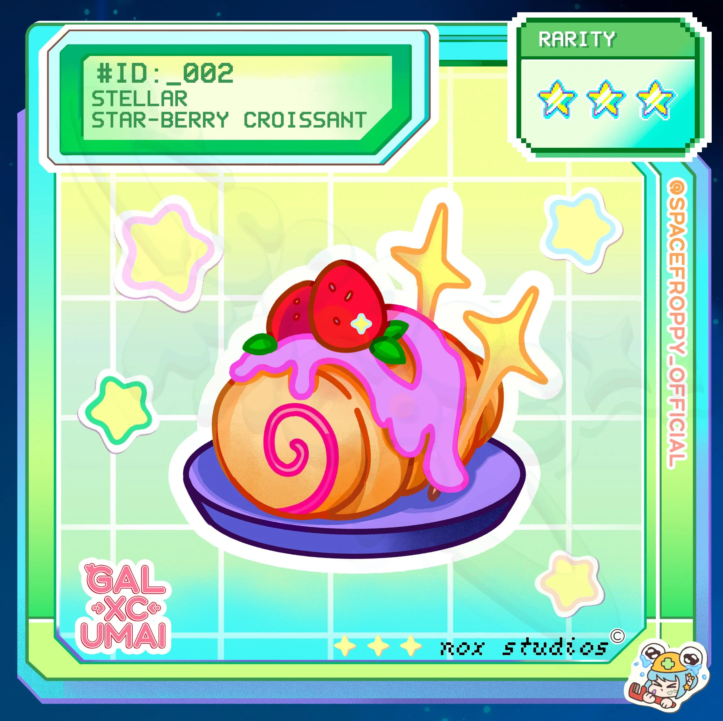 002. Stellar Star-Berry Croissant - Sticker Card  - Preorders