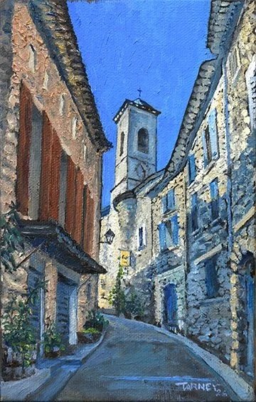 Painting of Rue Joseph Ducos, Chateauneuf de Pape