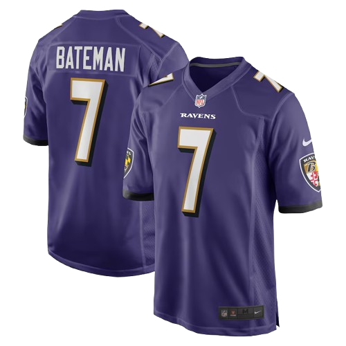Baltimore Ravens #7 Rashod Bateman Vapor Limited Jersey Purple